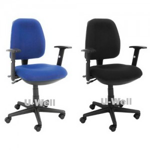 Multifunction mid back fabric office chair F201D-2 blue and black