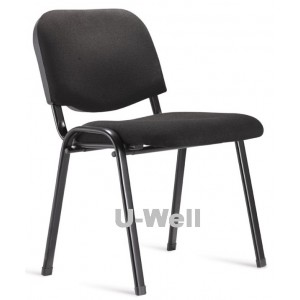 Fabric and four leg metal stacking chair S004 black