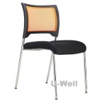 Reception stacking chair with four leg in black mesh US-S011B