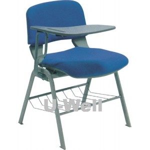 fabric plastic stackable chair with writing board S088