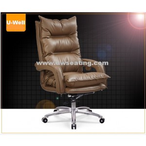high back leather faced aluminum office chair, office furnitur seating Kaiki