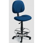 drafting stool high armress chair, blue fabric