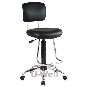 office star drafting chair with chrome footrest, black