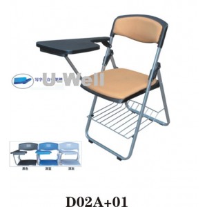Folding chair with plastic tablet D02A-01