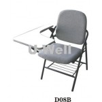 Big write tablet fabric folding chair with metal structure D08B