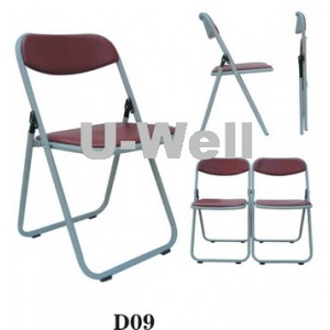 Imitation lether coverd metal folding chair D09