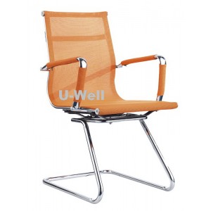 import China mesh metal sled visitor chair orange