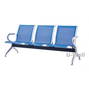 3seaters airport tander waiting chair with arm blue