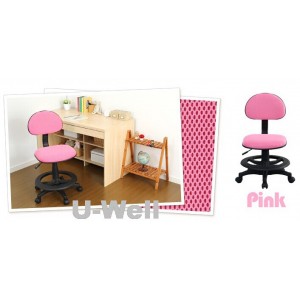 High footrest study chair for children pink color F002H