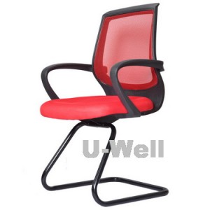 Guest chair office red mesh sled base 6054V