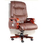 Black wood Leather boss chair LW1003