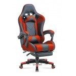 Silla de juego PU High Back Executive Chaise Racing Gaming Chair with Footrest