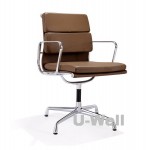 Terracotta Low Back Leather Aluminum Executive Office Chair