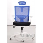 Pro-white Mesh High-Back Executive Chairs, blue