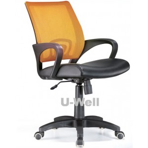 Orange black PU Mid back computer office desk chair