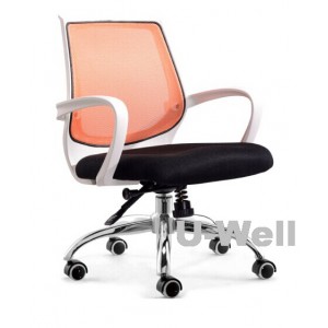 Fashion office mesh chair in white structure chrome base 6054w